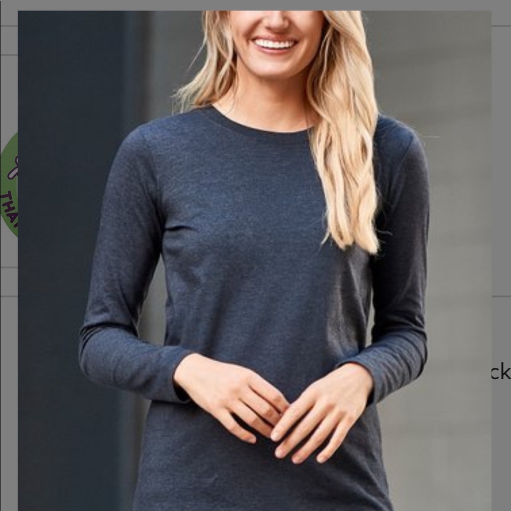 ZENANA charcoal long sleeve crewneck tee - S